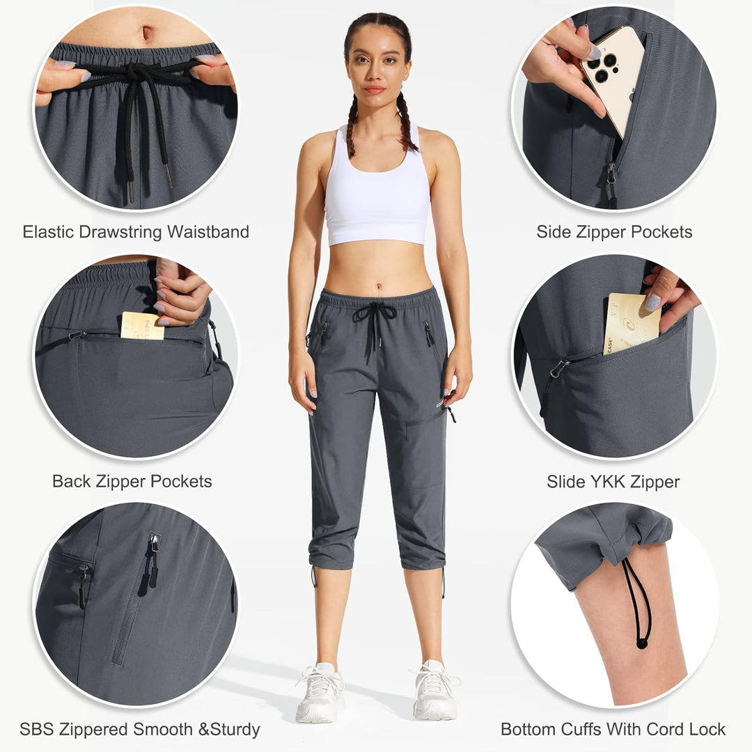 MOCOLY Damen Wanderhose Cargohose Wasserdicht Elastische Outdoorhose Cargo Jogginghose Trekkinghose