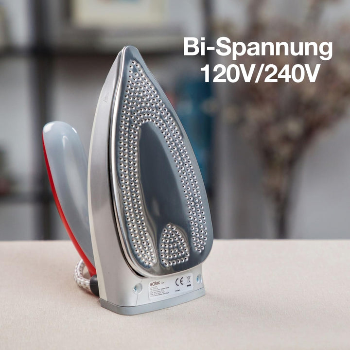 Solac PV1652 Viaggio Pro Reisebügeleisen, Keramik, grau 1100W | Klappbar, 1100W | Klappbar