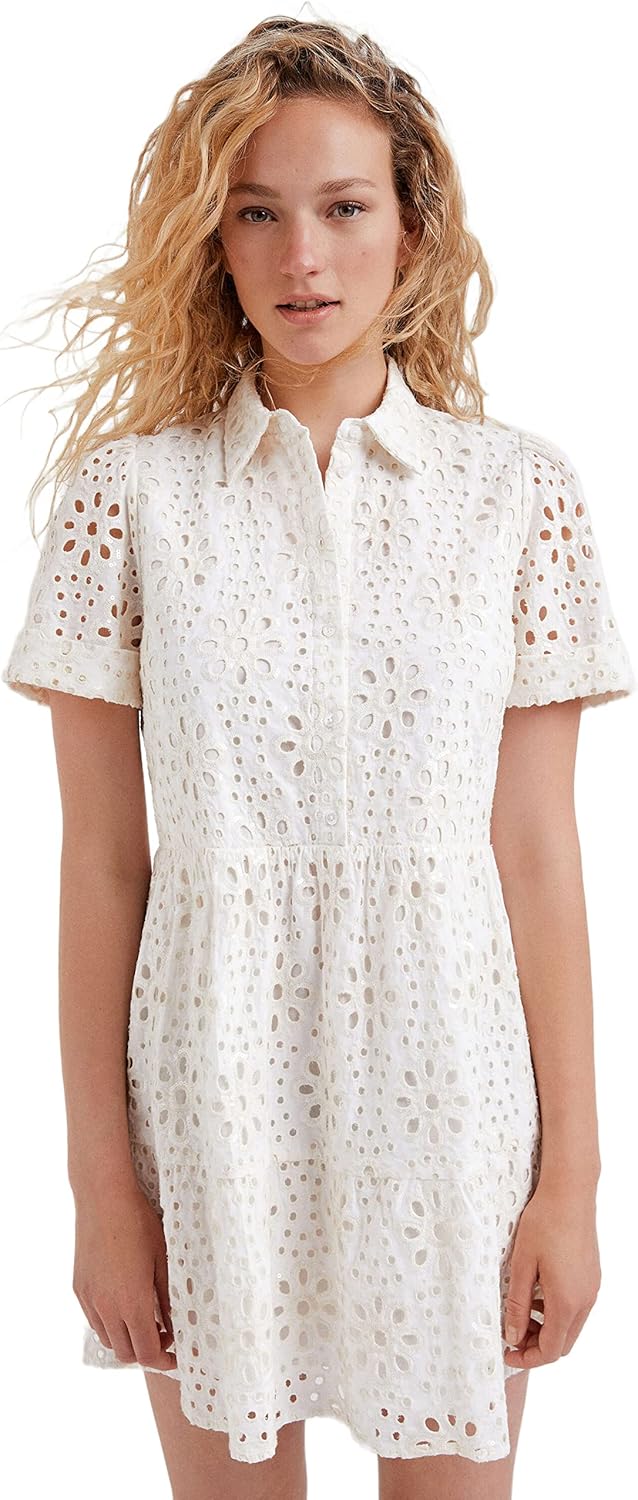 Desigual Damen Vest_tallin Lässiges Kleid M Weiss, M Weiss