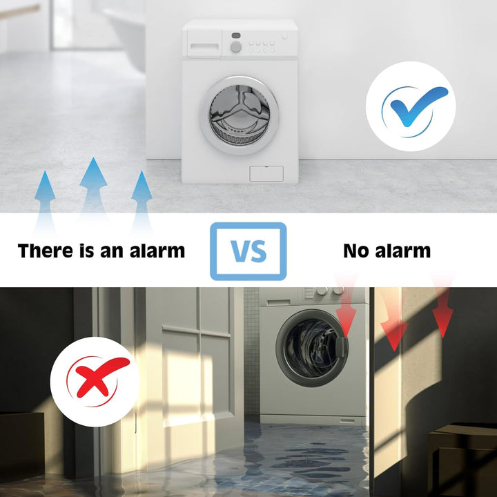 Wassermelder Wasseralarm Leck und Tropfen Alarm 90dB, 3 Stück Sirene Kabelloser Sensor Wasserstand,
