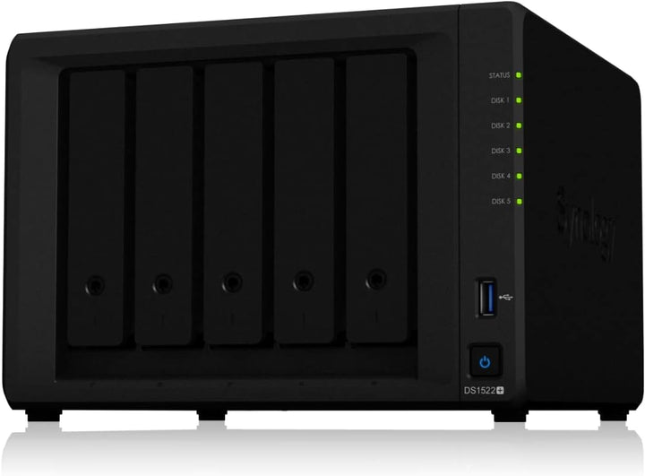 Synology DiskStation DS1522+ NAS/Storage Server Tower Ethernet LAN Black R1600 Enclosure 5 Bucht