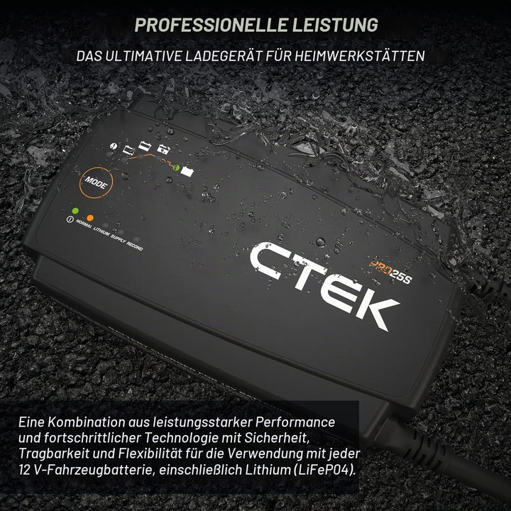 CTEK PRO25S, 25A, Batterieladegerät 12V Und Stromversorgung &amp; CS Storage CASE strapazierfähige und l