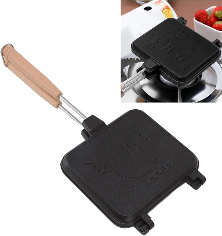 Doppelseitige Sandwich Bratpfanne mit Antihaftbeschichtung, Gegrillter Käse Sandwich Maker mit Hitze