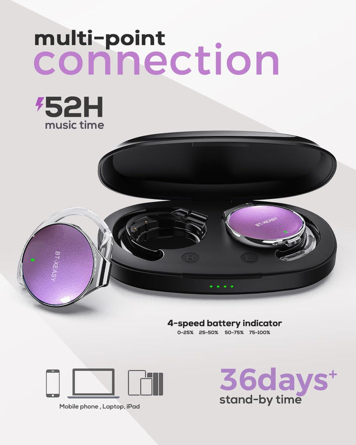 Micool On Ear Kopfhörer Bluetooth 5.4, Open Ear Kopfhörer Kabellos Geräuschunterdrückung, Wassertrop