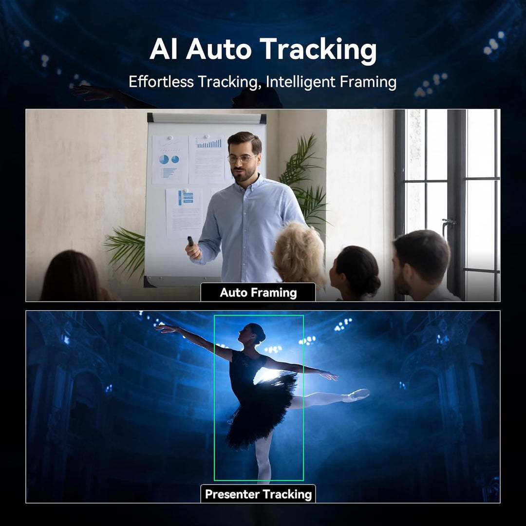 Tenveo 4K PTZ-Konferenzkamera-System mit Bluetooth-Lautsprecher, 3-Fach optischem Zoom, KI-Tracking,