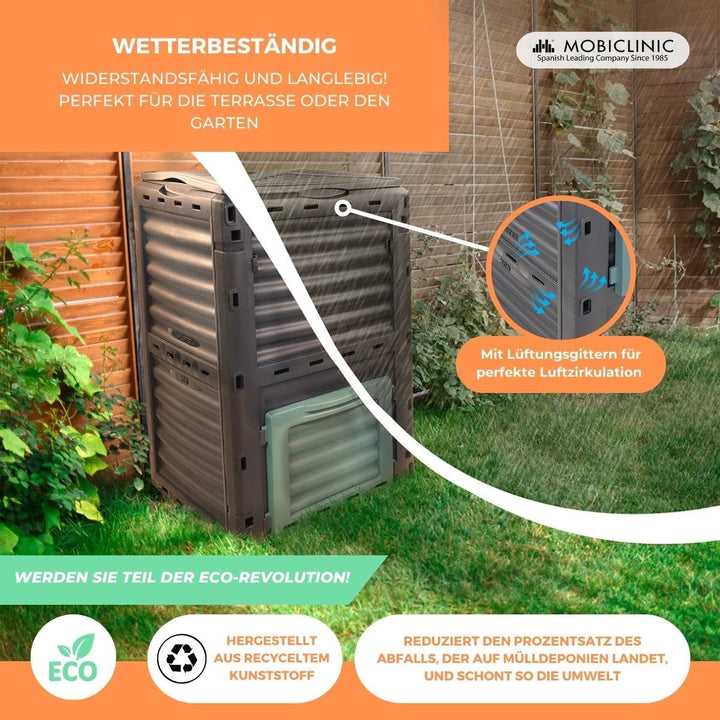 Mobiclinic®, Gartenkomposter, Biobin, Keine zusätzlichen Kosten, 300l, Umweltfreundlich, Europäische