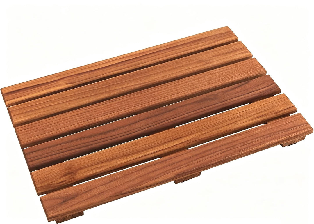 VaeFae Teak Duschmatte rutschfeste Badematte Luxus Spa Matte Holzmatte für Badewanne 33 x 50.8 cm Sm
