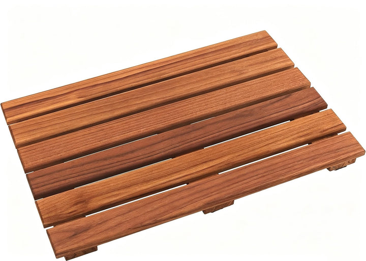 VaeFae Teak Duschmatte rutschfeste Badematte Luxus Spa Matte Holzmatte für Badewanne 33 x 50.8 cm Sm