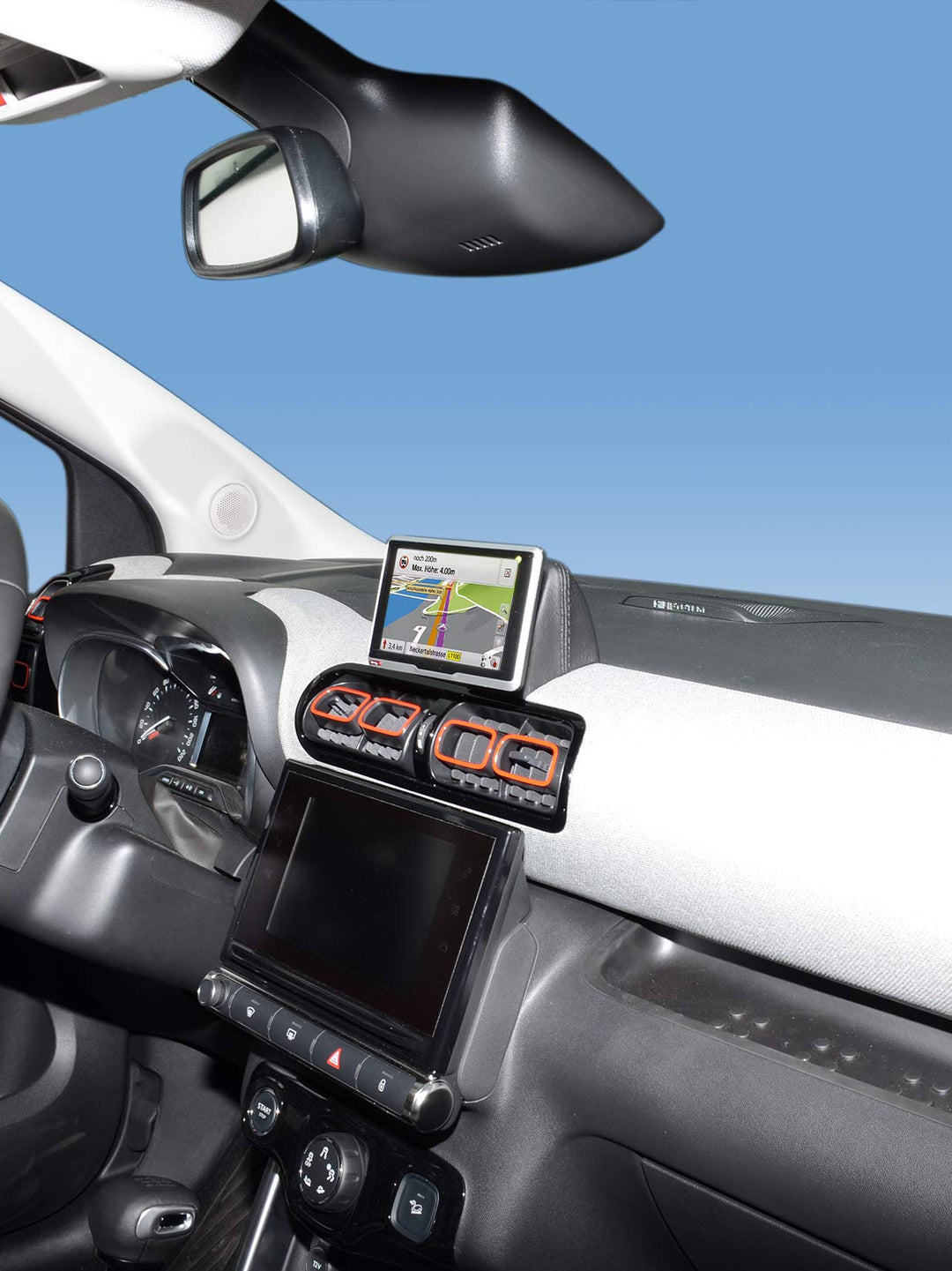 KUDA 7235 Halterung Kunstleder schwarz für Citroen C3 Aircross ab 2017, 7235