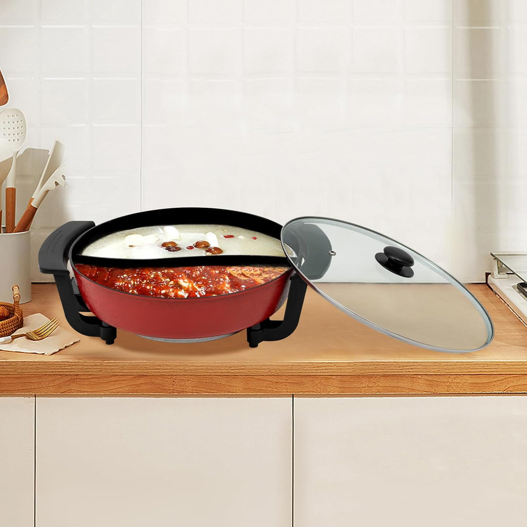 Hot Pot Elektrisch Doppelseitig Elektrischer Kochtopf 6L - Hot Pot Mit Teiler, 1360W Chinesischer Ho