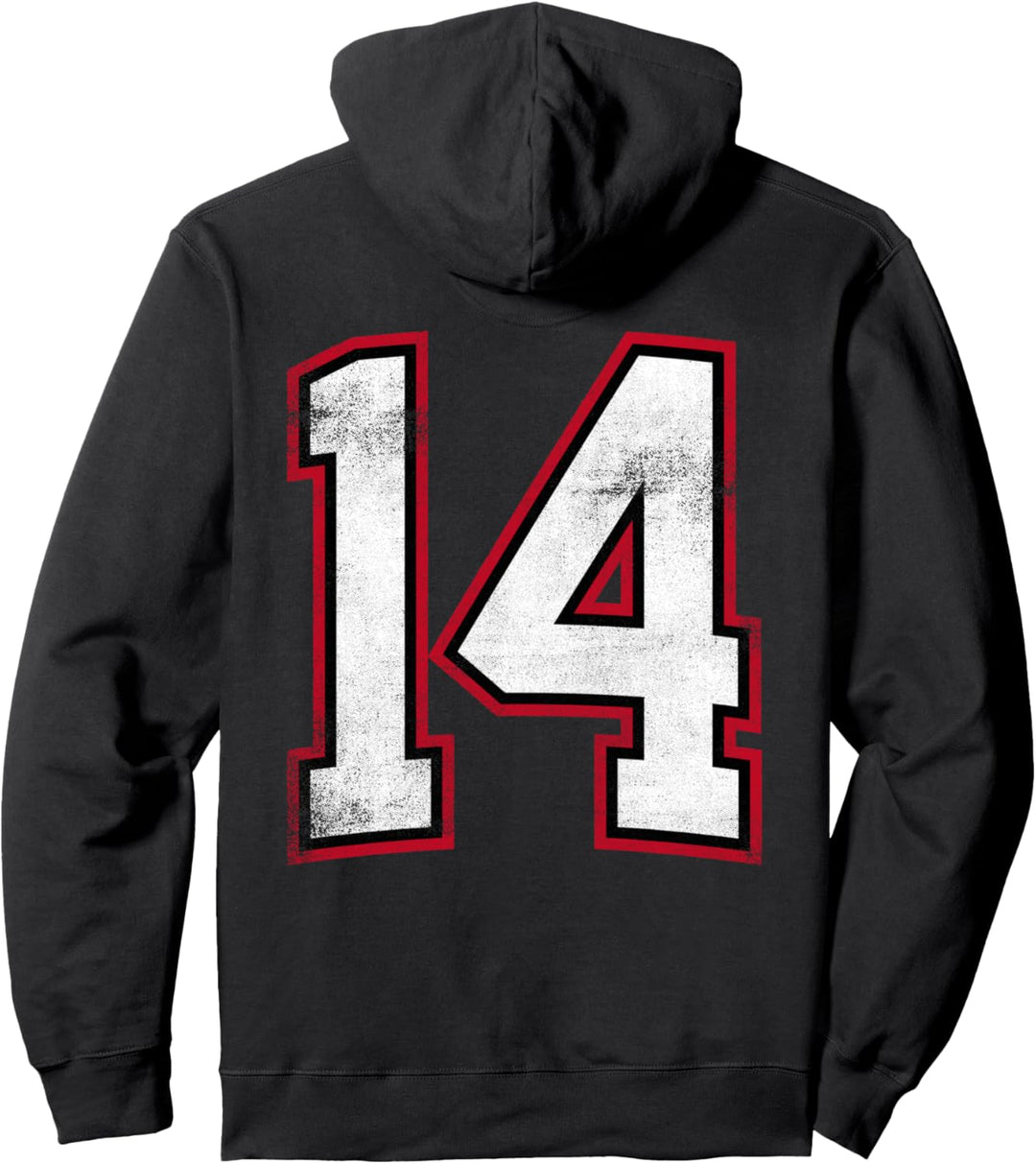 Number Fourteen 14 Nummer vierzehn 14 Pullover Hoodie