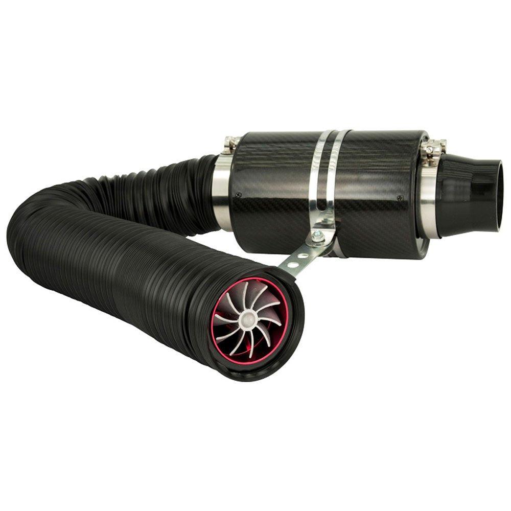 AUTO-STYLE Universelles Luftfiltersystem Karbon inkl. 1m Schlauch/Turbo/2 Adapter 76mm/63.5mm