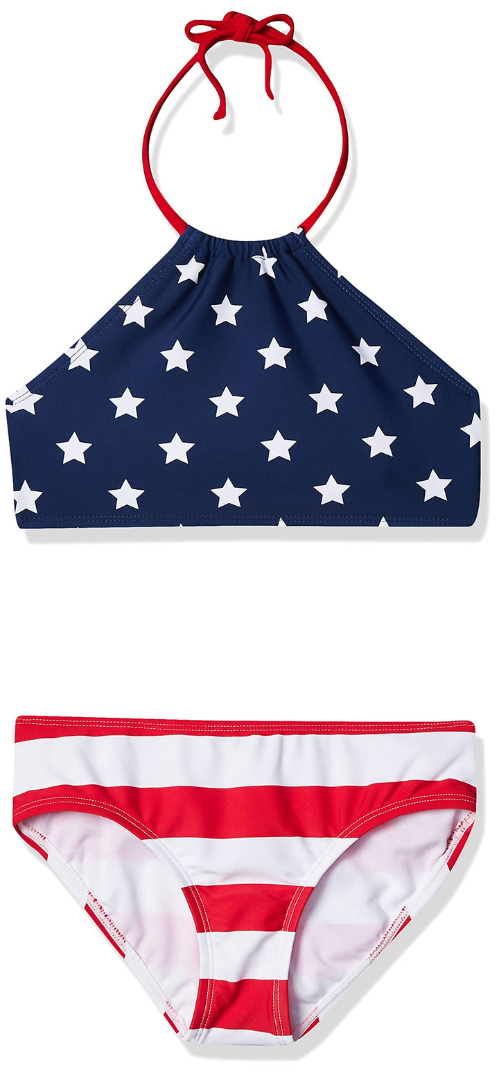 Kanu Surf Mädchen Mahina Halter Bikini Beach Sport 2-piece Swimsuit Bikini-Set 2 Jahre Usa-flagge, 2