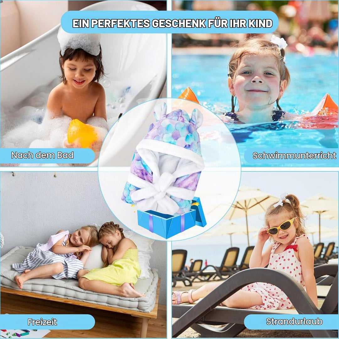 WYTbaby Bademantel Kinder Mädchen Flauschig Fleece bademantel mädchen Lange Ärmel Kinderbademantel m