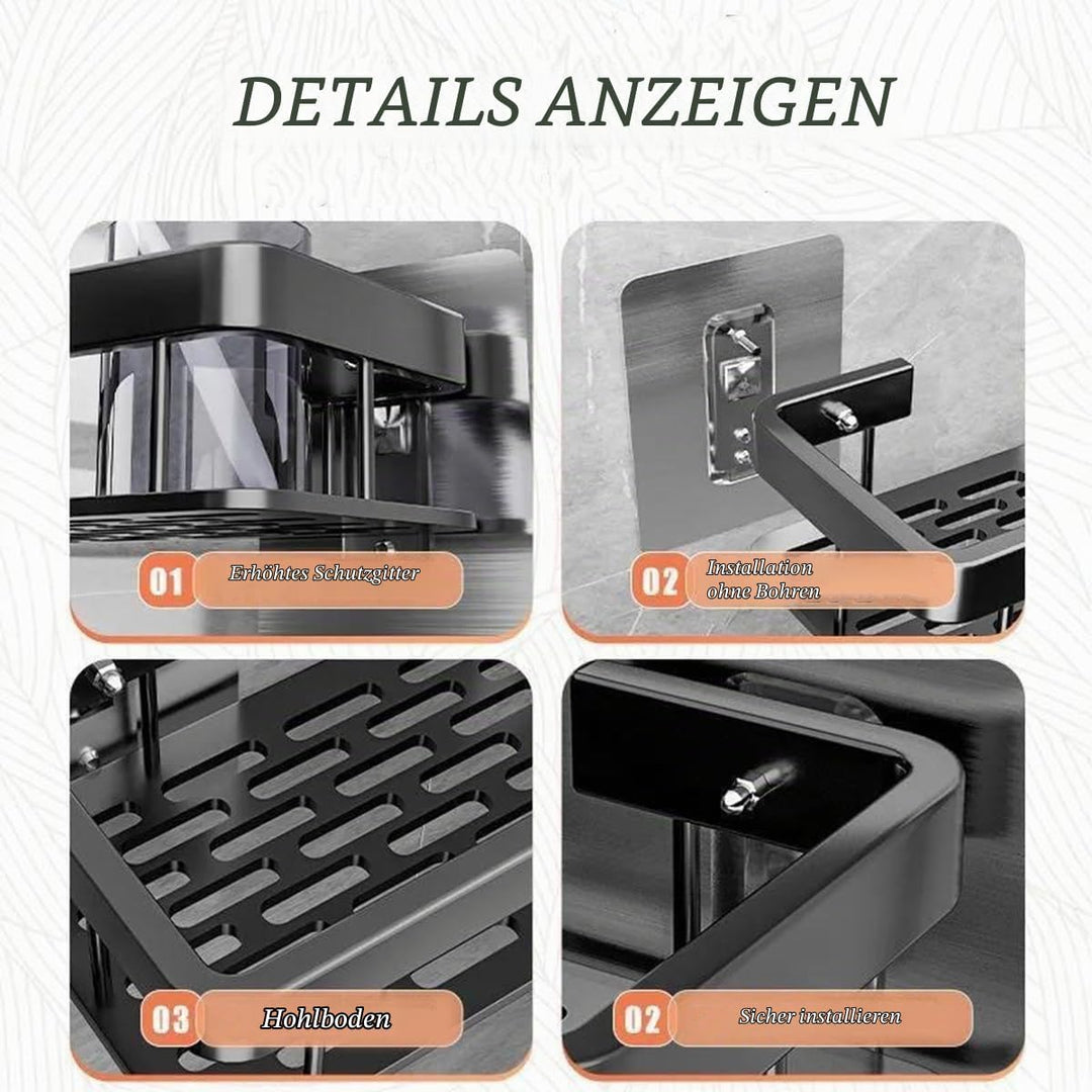 Duschablage Ohne Bohren, 2 Stück Badezimmer Regal, Badregal Bad Organizer Rostfrei Duschregal für Sh