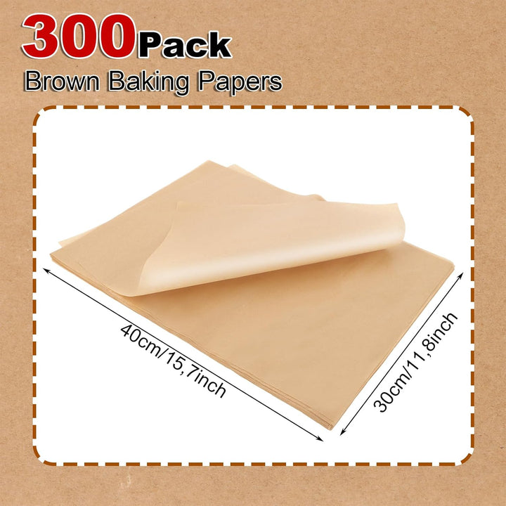 300 Stück backpapier ohne PFAS, 30x40cm Backpapierzuschnitte, Pergamentpapier zum Backen, Butterbrot