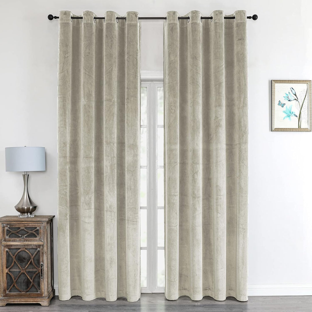 Cleanlevel EST 2016 2 Stück Samtvorhang mit Ösen 140cm x 245cm Samt Vorhang Blickdicht Thermo Gardin