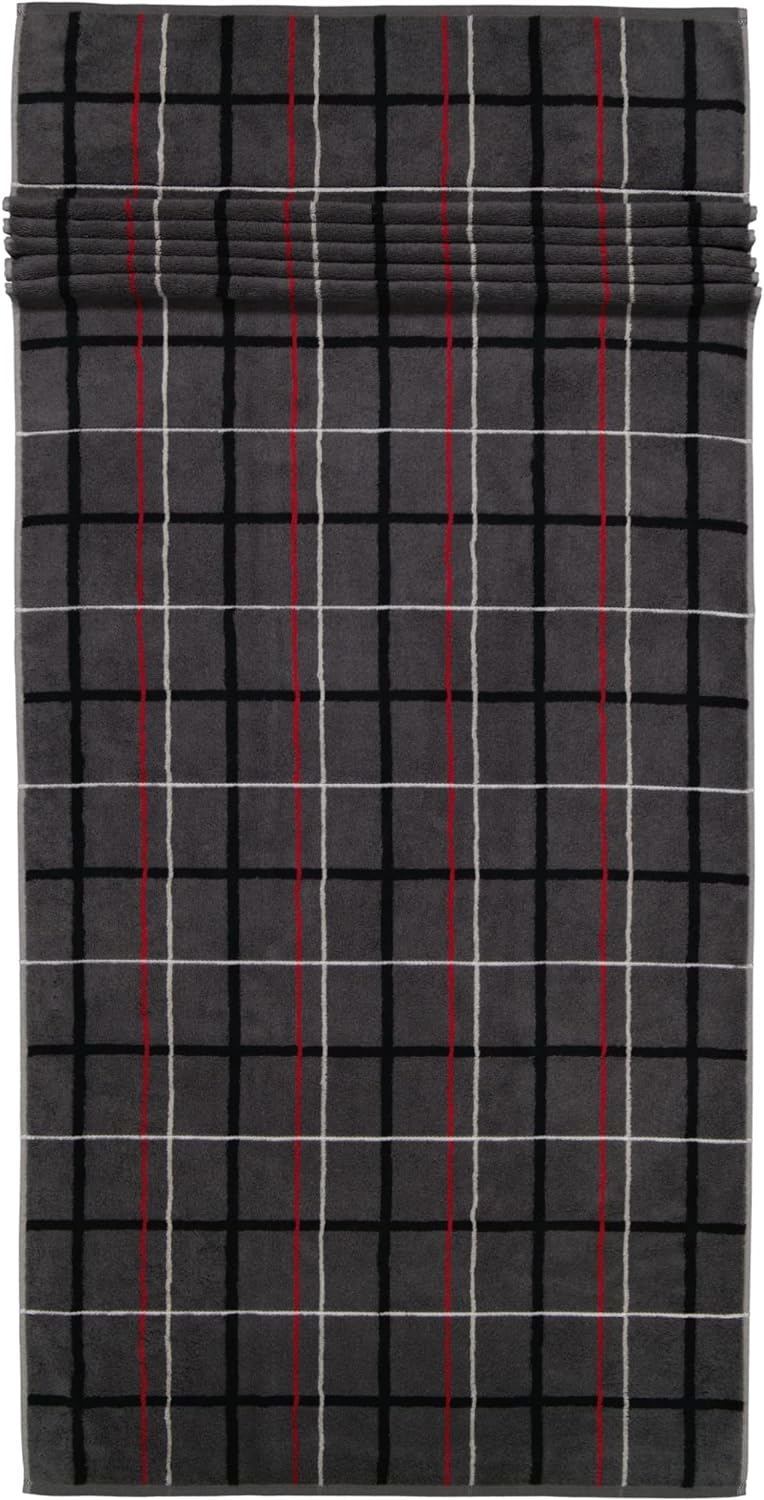CAWÖ Home Handtücher Avenue Karo 339 anthrazit - 72 Saunatuch 70x180 cm, Saunatuch 70x180 cm