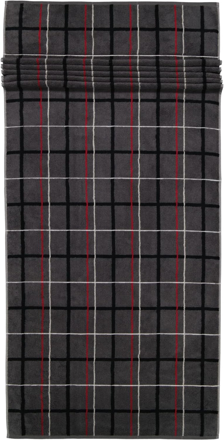 CAWÖ Home Handtücher Avenue Karo 339 anthrazit - 72 Saunatuch 70x180 cm, Saunatuch 70x180 cm