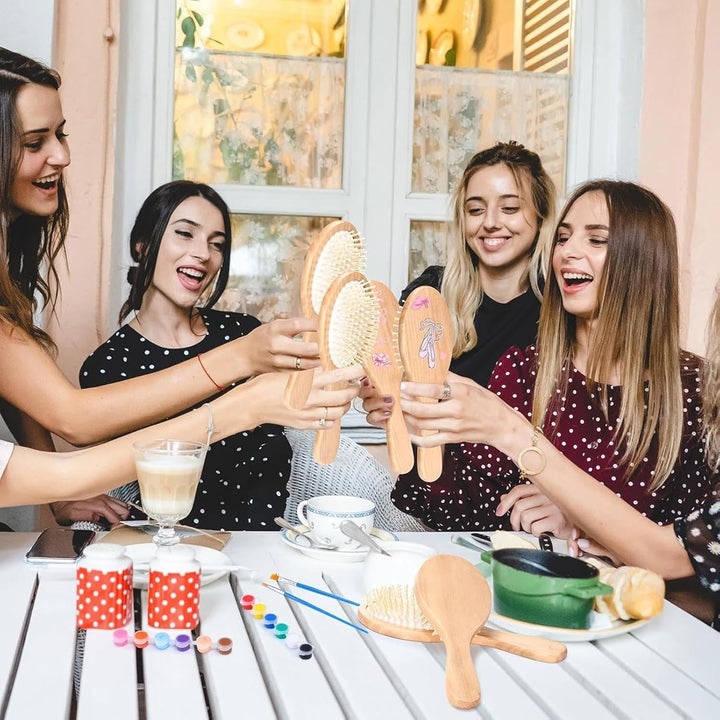 Holzhaarbürsten zum Selbermachen – DIY Haarbürsten-Malset – Holzhaarkamm handbemalt Set – für Erwach