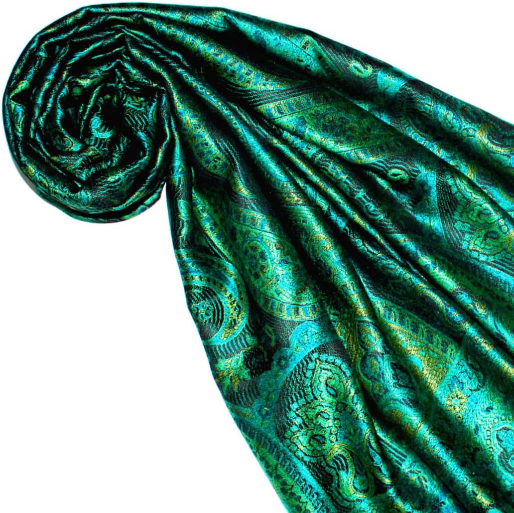 Lorenzo Cana Pashmina Damenschal, jacquard gewebtes Schaltuch aus100% Seide Paisley Muster Seidensch