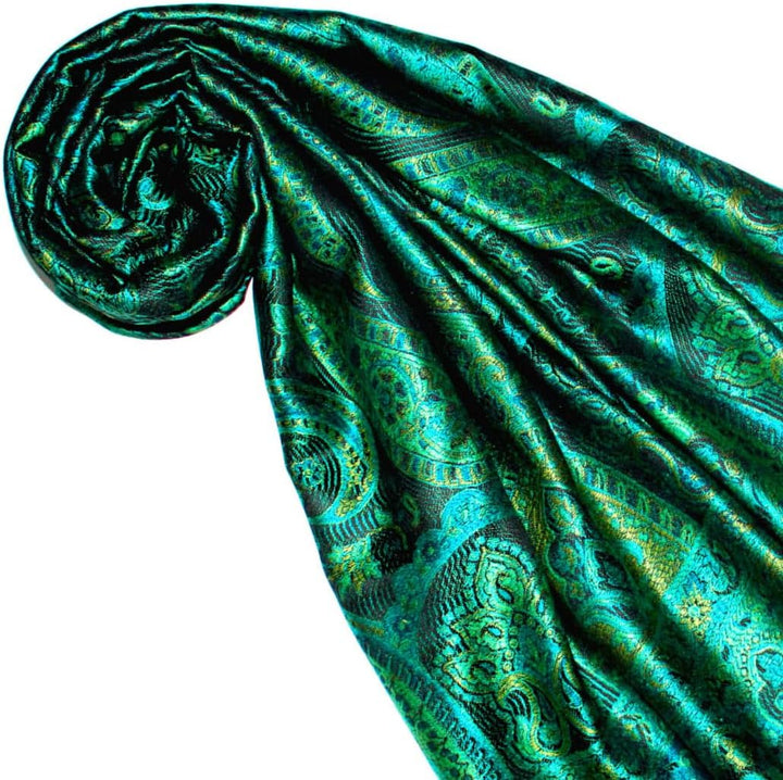 Lorenzo Cana Pashmina Damenschal, jacquard gewebtes Schaltuch aus100% Seide Paisley Muster Seidensch