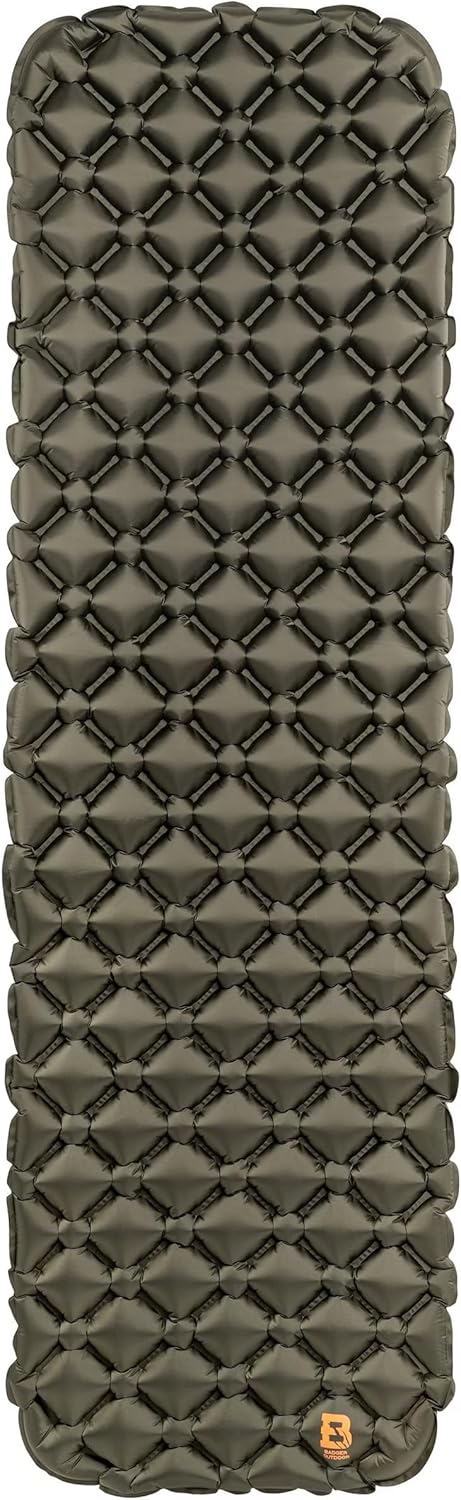 Einzelmatratze 188x58cm Olive - Ultraleichte Faltbare Isomatte für Camping, Wasserfestes Sitzkissen