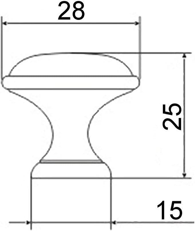 SO-TECH® 10er SET Möbelgriffe Möbelknöpfe Kari Ø: 28 mm cremefarbig mit Metallfuss in Messingoptik A