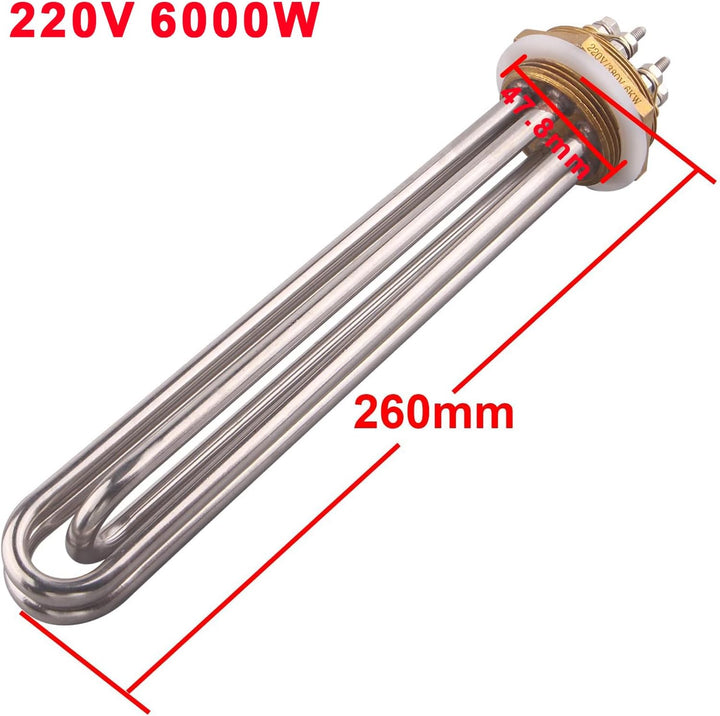DERNORD 1-1/2 Zoll Heizelement U-förmiger elektrischer Kochendwassererhitzer BSP Gewindekupferflansc
