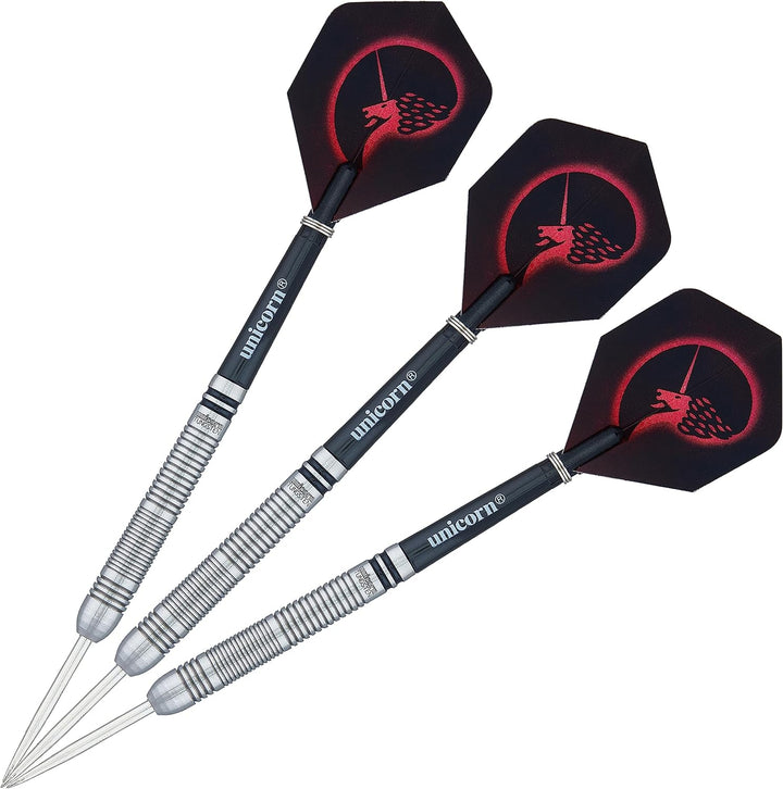 Unicorn Dartpfeile-Set mit Stahlspitze, Kern | natürliche Wolfram-Barrels | 20 g, 21 g, 22 g, 23 g,