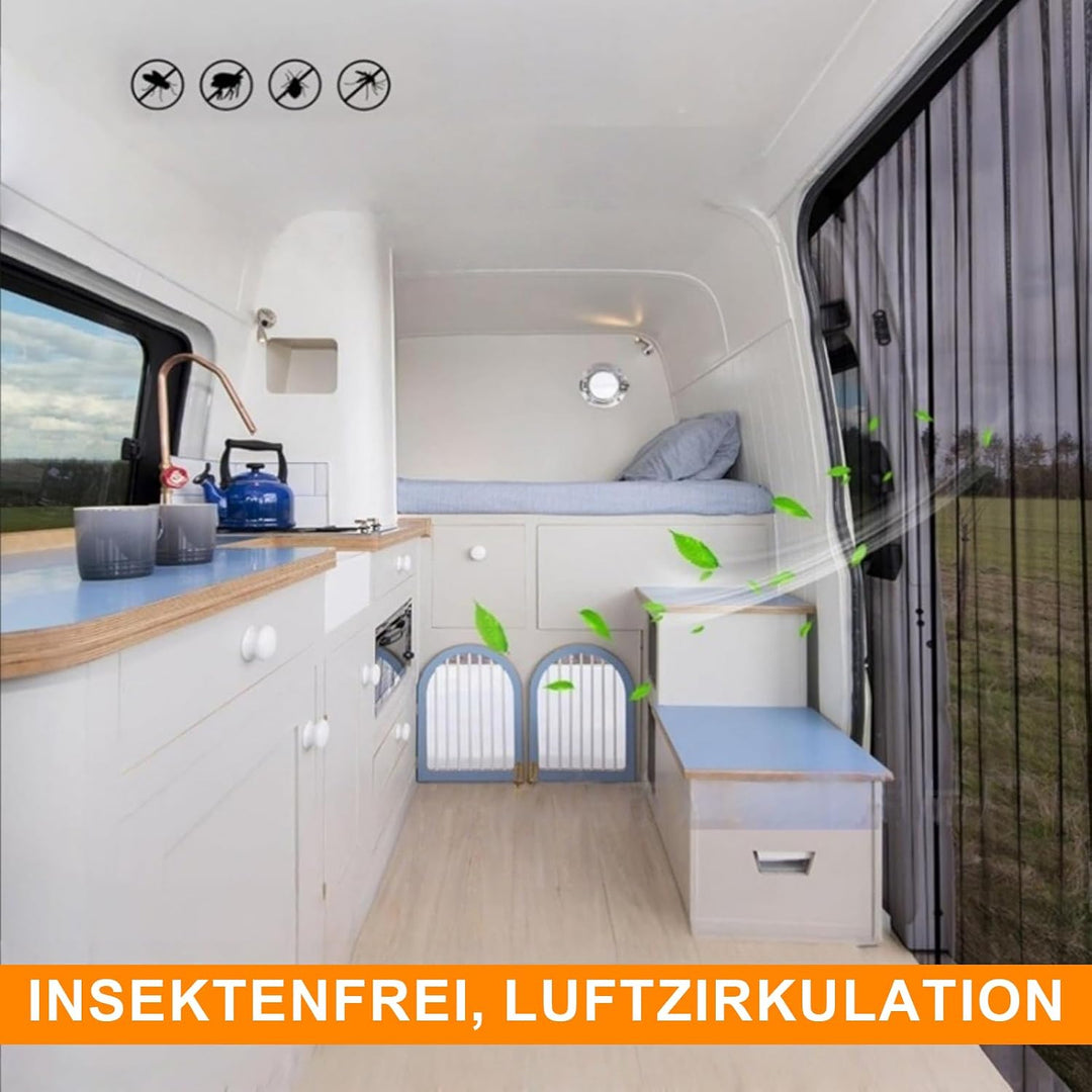 Moskitonetz Magnetisch für VW T5 T6 Heckklappe 155 x 146 cm