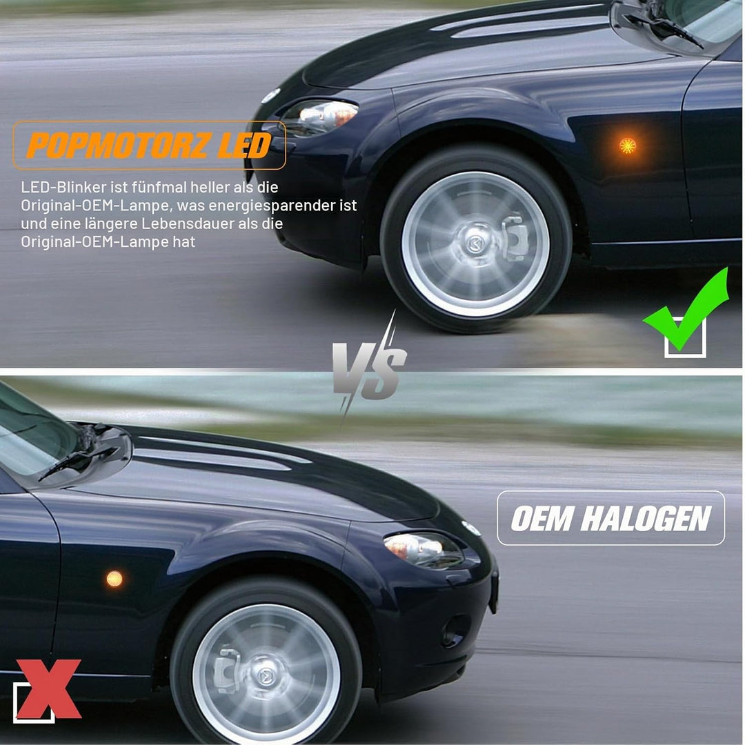 POPMOTORZ 2 Stücke Blinker Seitenblinker für Mazda MX-5 1989-2015 mit Canbus Fehlerfrei, für Mazda M