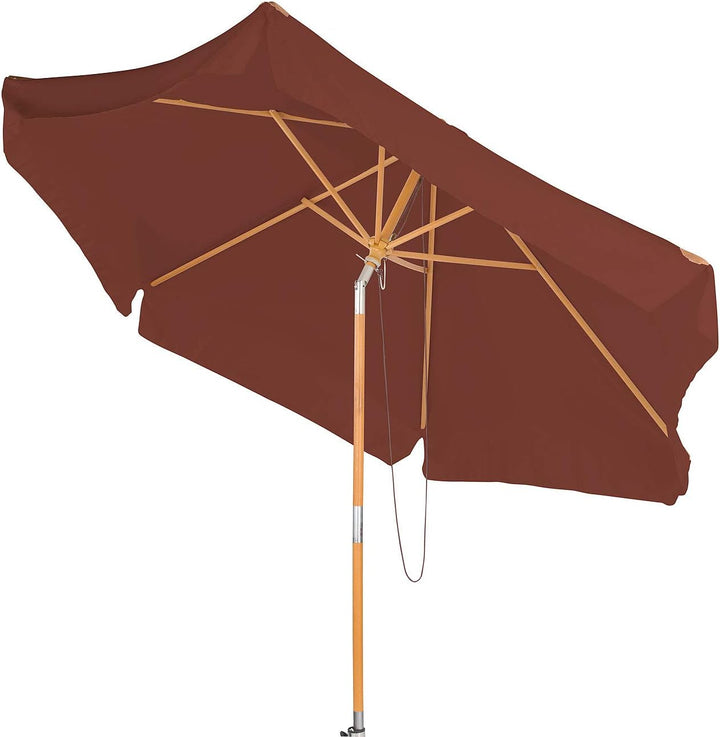 Royal Gardineer Gartenschirm: Neigbarer Sonnenschirm mit Holzgestell, UV-Schutz 50+, Ø 3 m, taupe (H