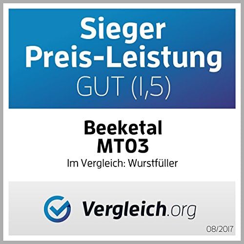 Beeketal 'MT07' Profi Gastro Wurstfüllmaschine (7 Liter) SGS-geprüft, Wurstfüller mit 2 Gang Vollmet