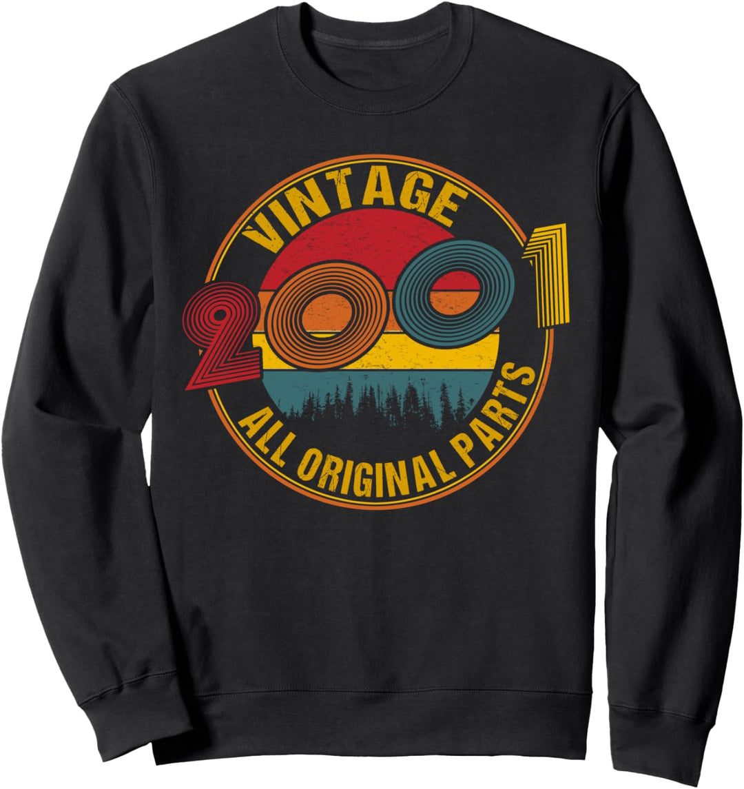 Vintage Born In 2001 Birthday Celebration Idea Retro Sunset Sweatshirt
