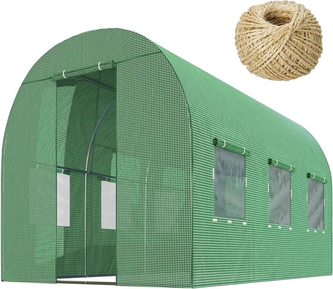 Plonos 6m2 Garten-Folientunnel-Gewächshaus – Gewächshaus Coche für Pflanzen –Gartenabdeckung aus PE-