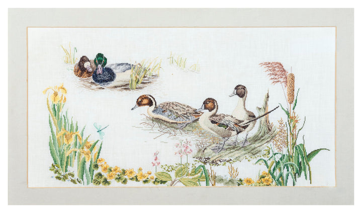 Thea Gouverneur - Kreuzstich-Set - Enten - Leinen - 36 Count - Für Erwachsene - 2064
