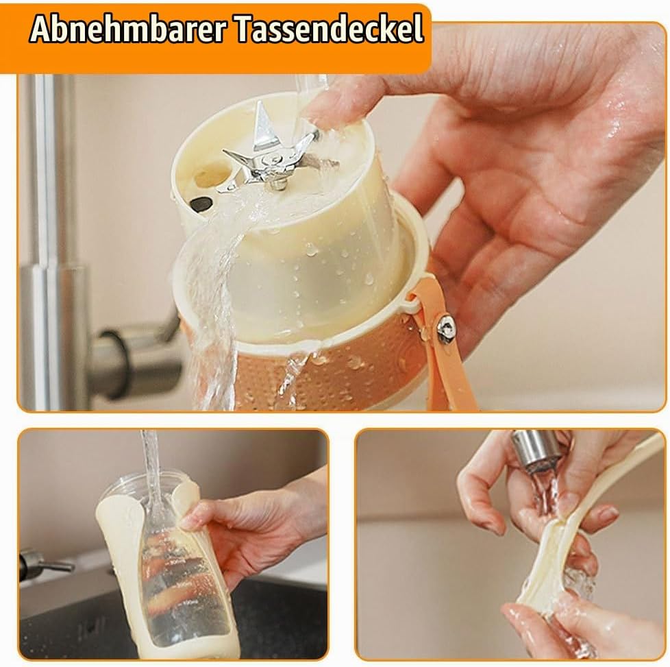 Tragbarer Mixer Becher, Mini Mixer, Saftmixer für Shakes und Smoothies, Auslaufsicherer Persönlicher