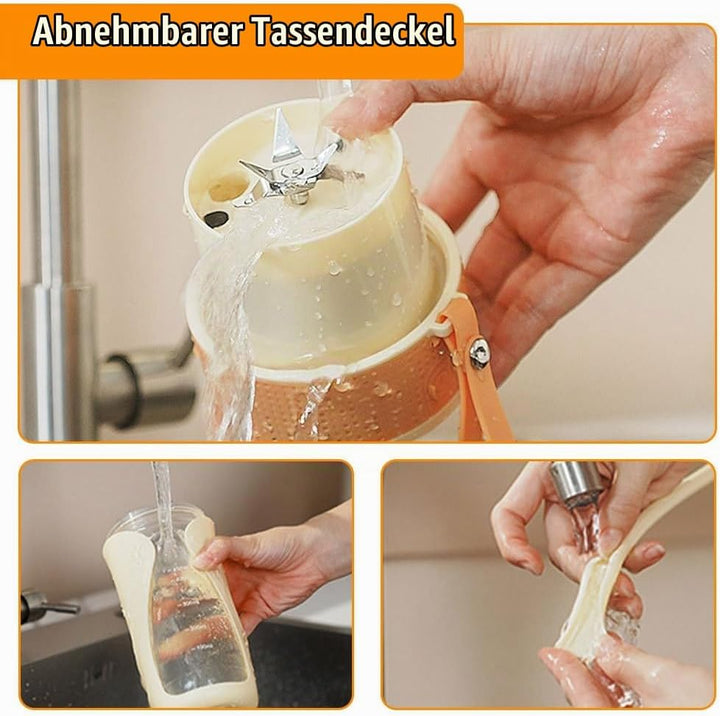 Tragbarer Mixer Becher, Mini Mixer, Saftmixer für Shakes und Smoothies, Auslaufsicherer Persönlicher