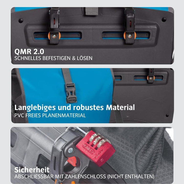 VAUDE Fahrradtasche für Gepäckträger Aqua Back Single 1 x 24 L in 24 l Icicle, 24 l Icicle