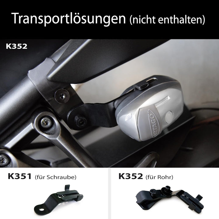 Artago 24S.6M Motorrad Bremsscheibenschloss mit Alarm 120 dB Warnung Smart, ø 6 mm