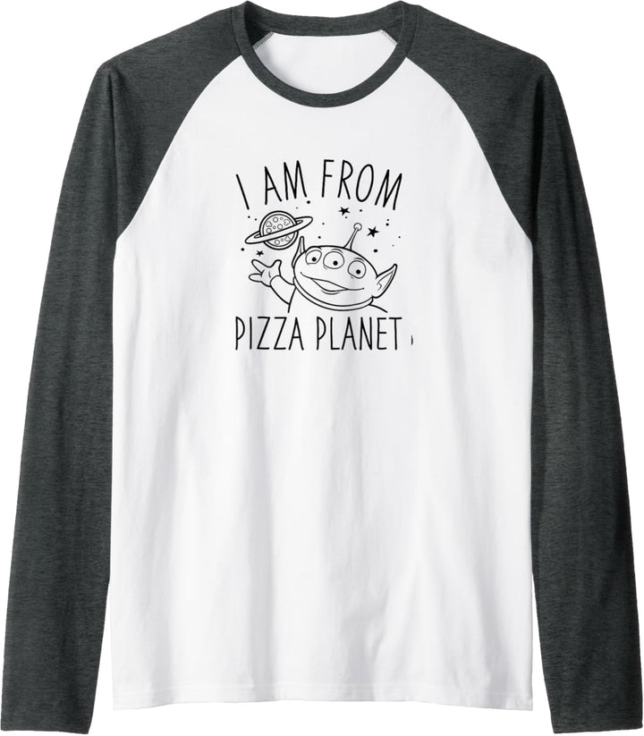 Disney Pixar Toy Story Neon Green Aliens Pizza Planet Raglan