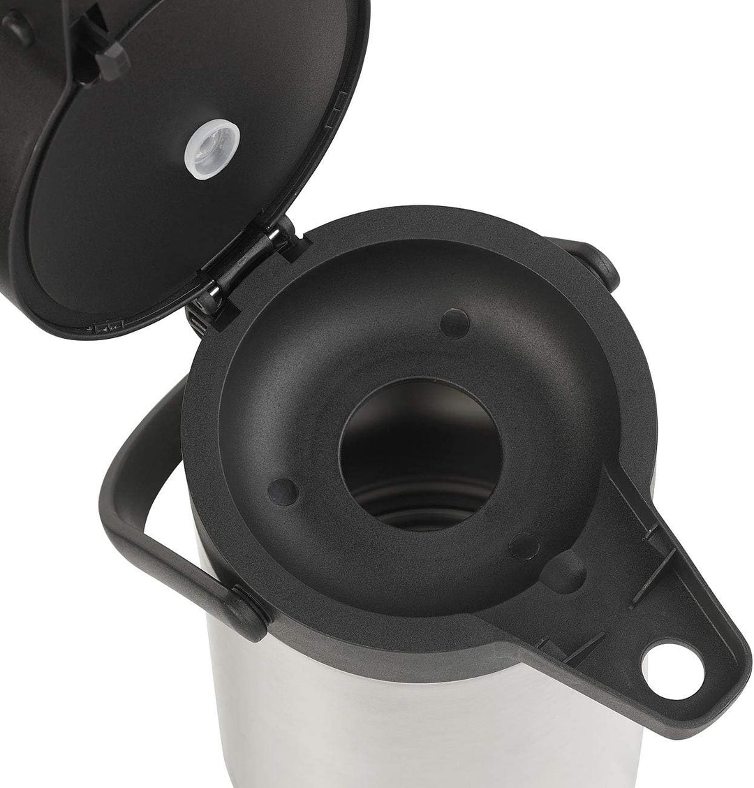Rosenstein & Söhne Pump Isolierkanne: 2er-Set doppelwandige Vakuum-Isolierkannen mit Pumpsystem, je