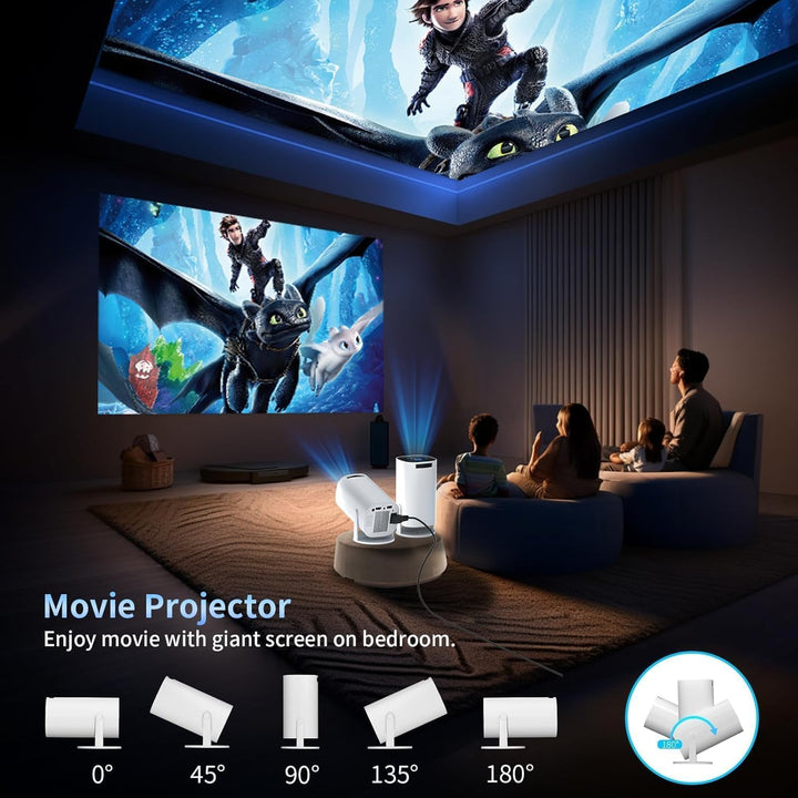 Mini Beamer, Projektor Integrierte Apps, Native 720P Projektor, unterstützt 4K &amp; 1080P, Smart Projek