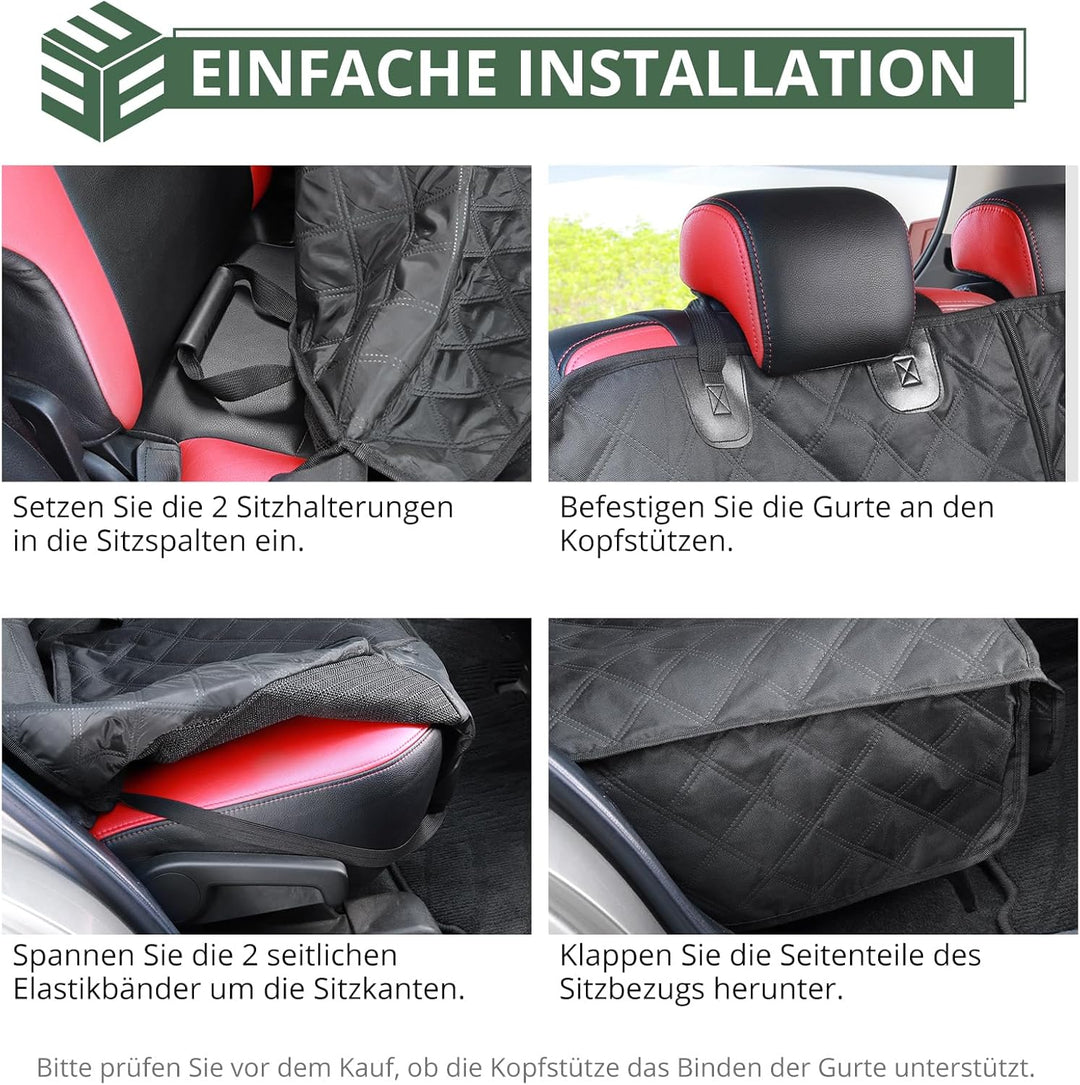 EYPINS Hundedecke Auto Rückbank Kratzfeste, wasserdichte Autoschondecke Hund Rücksitz, rutschfeste,