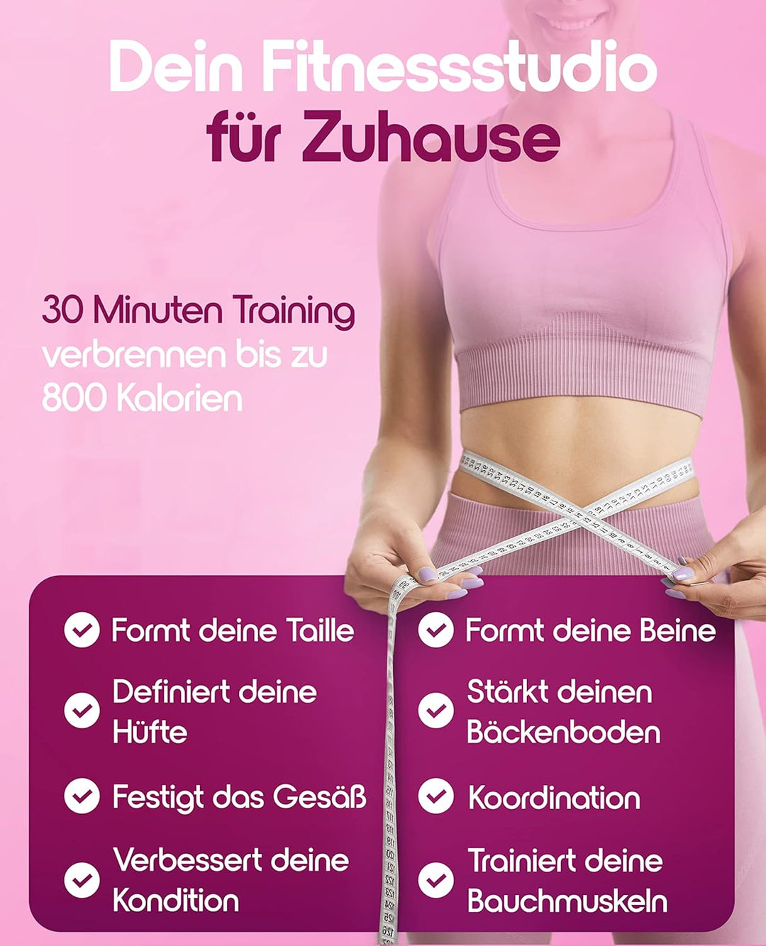myhula Smart Hula Hoop Reifen für Erwachsene mit Gewichtsball&Noppen, Hula Hoop Reifen mit 24 verste