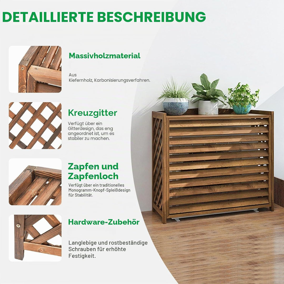 Klimaanlagen Abdeckung Aussen Balkon Sichtschutz Holz Klimaanlage Abdeckung Aussengerät Holz Gitter