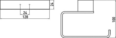 emco LOFT Papierhalter ohne Deckel, eleganter Toilettenpapierhalter zum Schrauben aus Aluminium, hoc