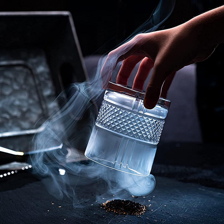 Whiskey-Steine & Old Fashioned Cocktail & Whiskey Gläser Geschenkset – 6 Handgemachte Runde Granitst