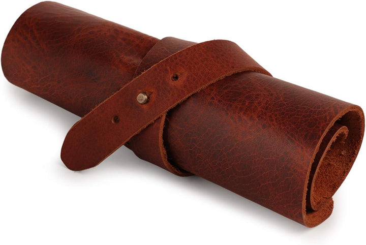 LONDO Etui für Stifte und Bleistifte aus echtem Leder, Braun